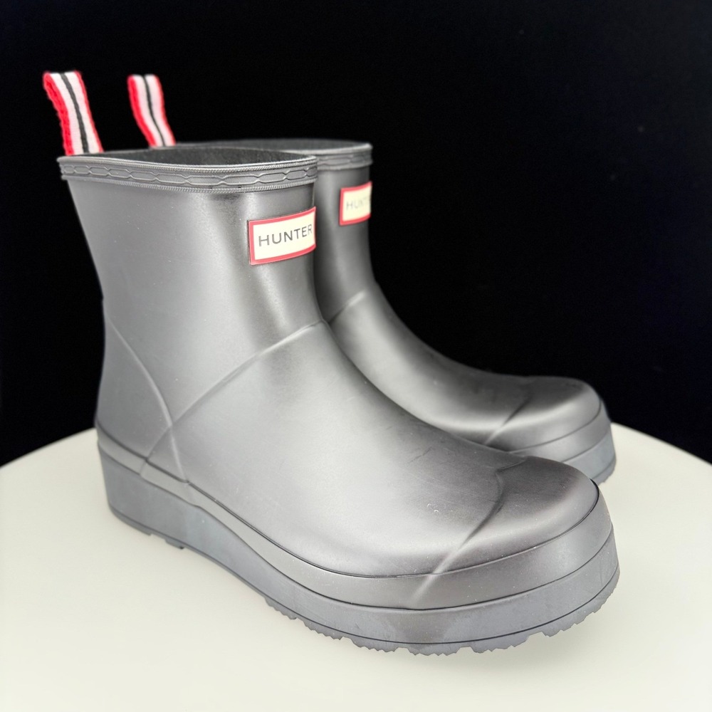 Hunter Play Short Boot Womens 10 Black Excellent WFS2020RMA Waterproof Rain Boot